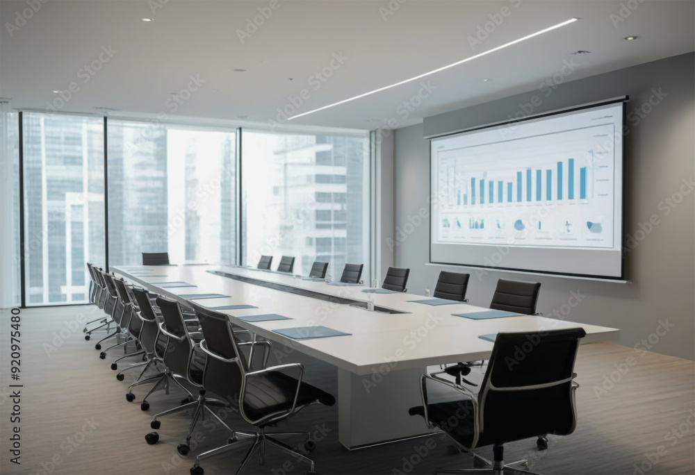 A modern conference room. A modern conference room.