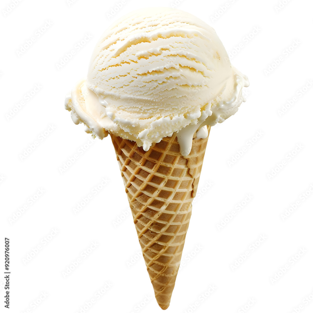 Vanilla cone ice cream Isolated on a white background. Vanilla cone ice cream Isolated on a white background.