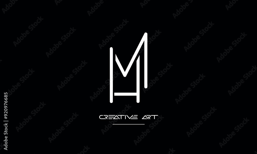 HM, MH, H, M abstract letters logo monogram HM, MH, H, M abstract letters logo monogram