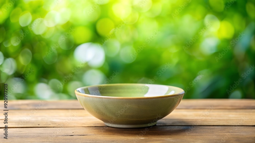 Embracing the Essence of Minimalism: A Ceramic Bowl and Rustic Wood Generative AI Embracing the Essence of Minimalism: A Ceramic Bowl and Rustic Wood Generative AI