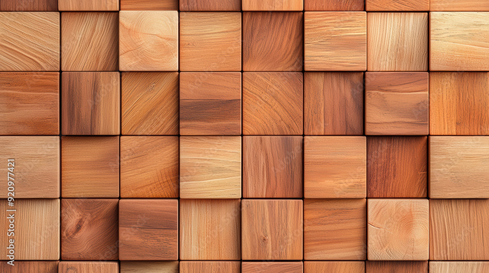 Abstract wooden cubes background with a geometric pattern, featuring natural tones and textures, ideal for design and decor inspirations. Abstract wooden cubes background with a geometric pattern, featuring natural tones and textures, ideal for design and decor inspirations.
