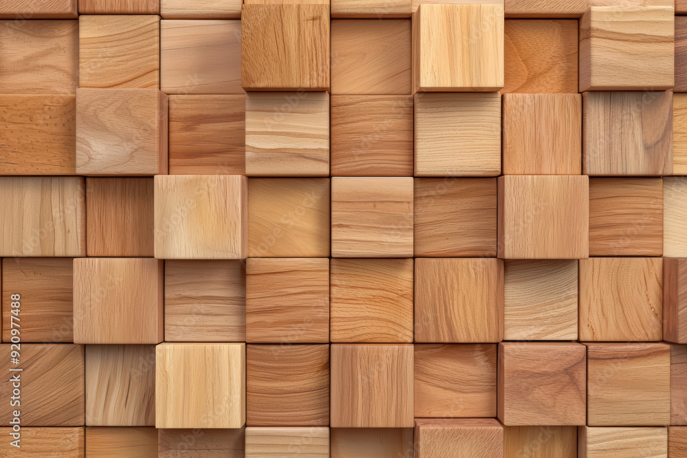 Abstract wooden cube pattern background with various shades, textures, and grains, creating a visually appealing and natural design element. Abstract wooden cube pattern background with various shades, textures, and grains, creating a visually appealing and natural design element.