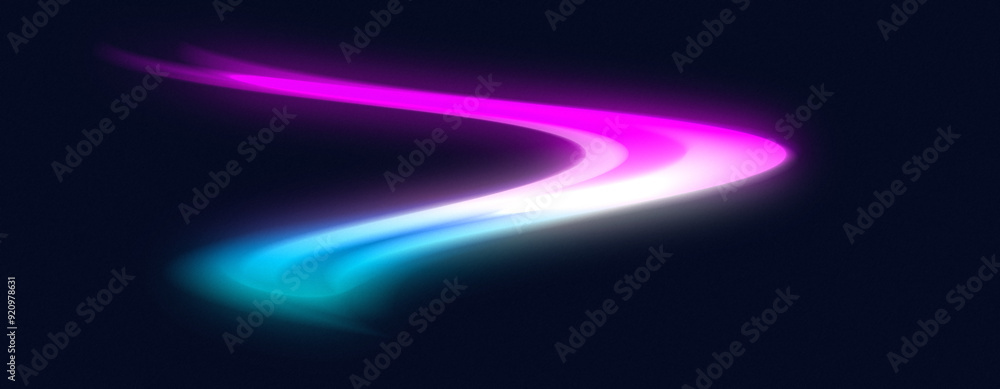 Naklejka premium A vibrant neon swirl of pink and blue light