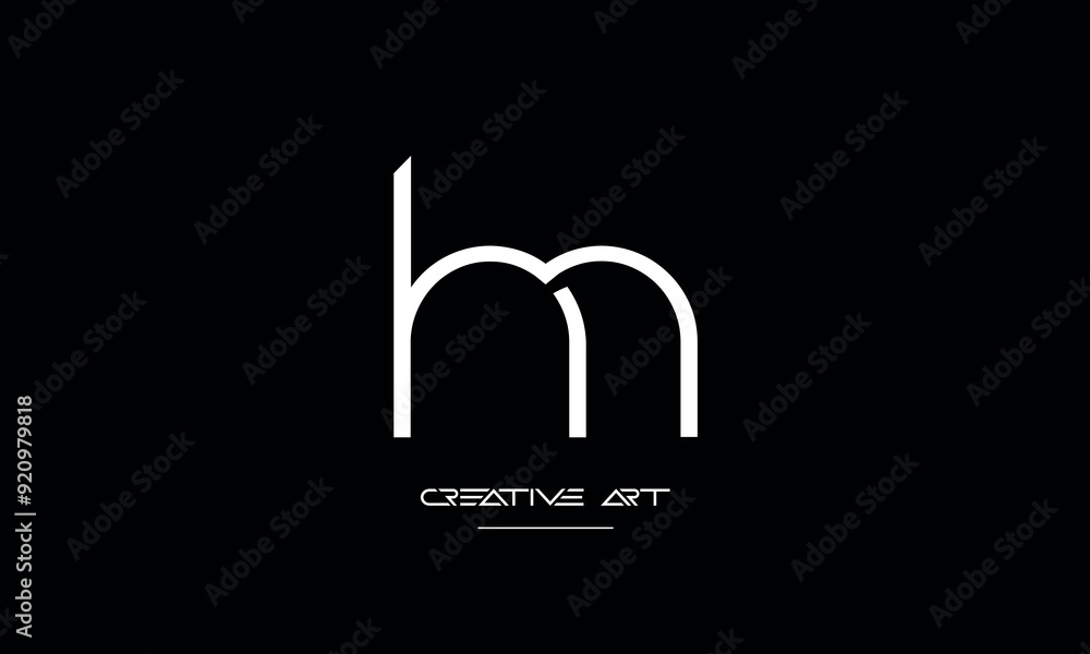 HM, MH, H, M abstract letters logo monogram HM, MH, H, M abstract letters logo monogram
