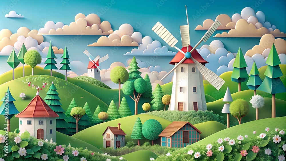 Dancing Windmills in a Papery Paradise: A Sustainable Art Piece Generative AI Dancing Windmills in a Papery Paradise: A Sustainable Art Piece Generative AI
