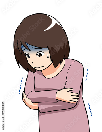 悪寒　寒気　イラスト