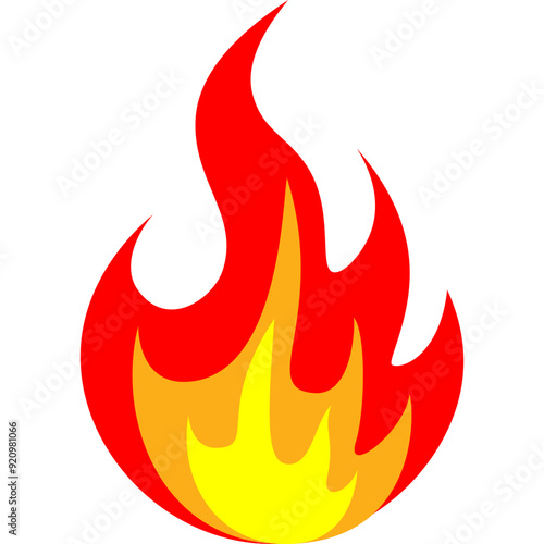 Dynamic Fire Icon Vector With Stylized Flames