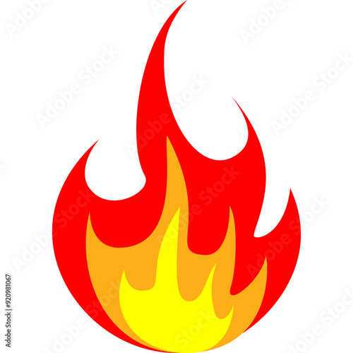 Dynamic Fire Icon Vector With Stylized Flames