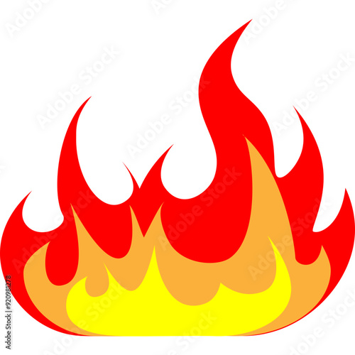 Dynamic Fire Icon Vector With Stylized Flames