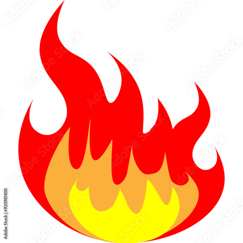 Dynamic Fire Icon Vector With Stylized Flames