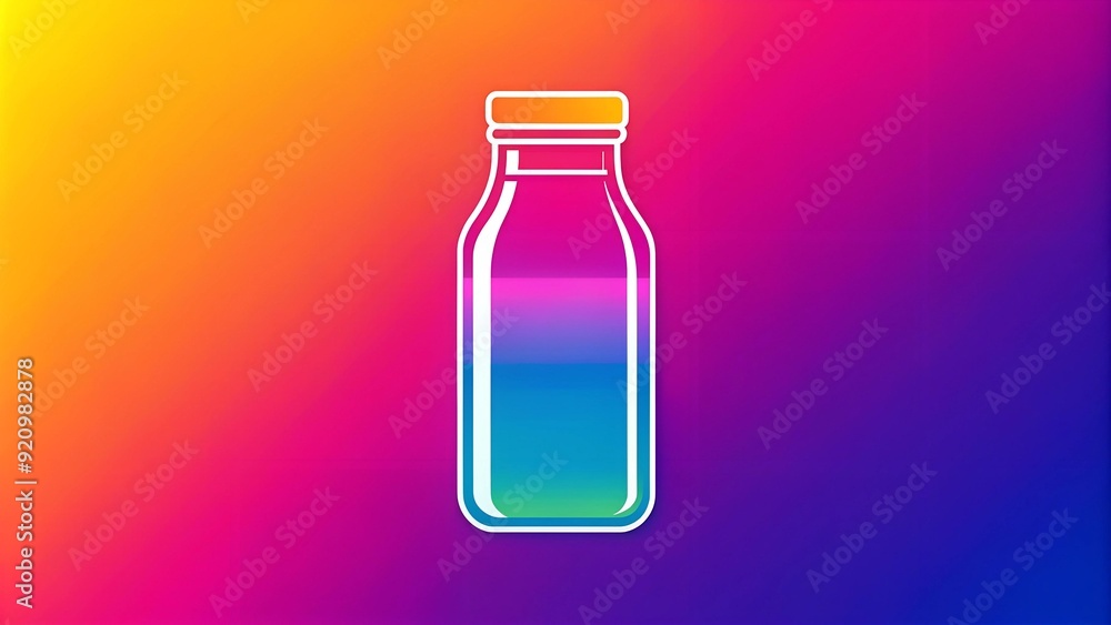 Vibrant Gradient Juice Bottle Line Icon AI generated Vibrant Gradient Juice Bottle Line Icon AI generated