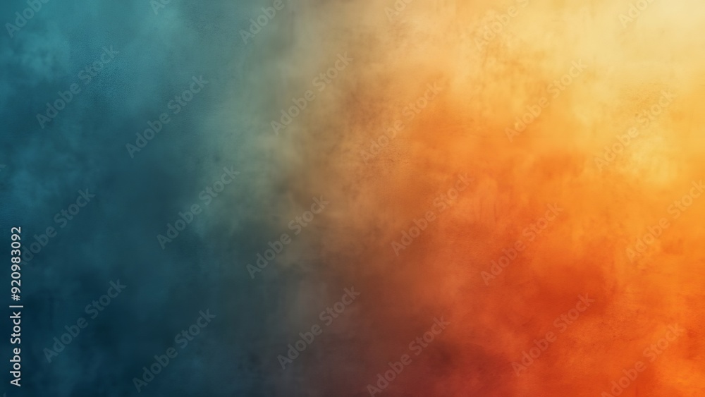 Abstract gradient background with warm orange and cool blue tones, creating a tranquil atmosphere Abstract gradient background with warm orange and cool blue tones, creating a tranquil atmosphere