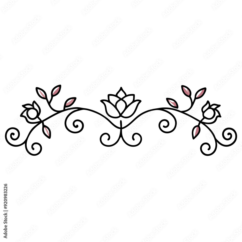 graphic with a black elegant plant ornament on an isolated background graphic with a black elegant plant ornament on an isolated background