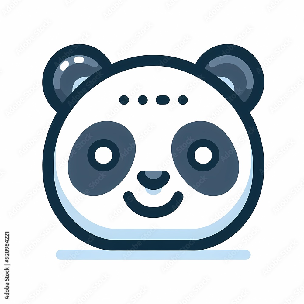 Black and white panda face design, perfect for eco-conscious brands and nature-themed websites Black and white panda face design, perfect for eco-conscious brands and nature-themed websites