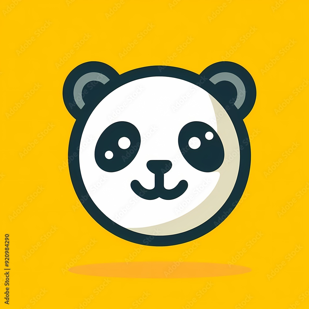 Panda face graphic with a friendly expression, great for nature-themed websites and eco-conscious branding Panda face graphic with a friendly expression, great for nature-themed websites and eco-conscious branding