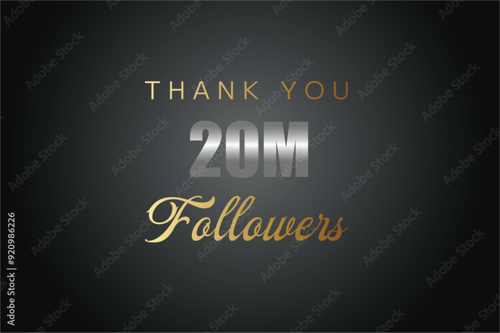 2000000 OR 20m followers celebration. Thank you 2000000 followers congratulation template banner. banner for social 20m friends and followers. celebrate subscribers and followers.
2000000 OR 20m followers celebration. Thank you 2000000 followers congratulation template banner. banner for social 20m friends and followers. celebrate subscribers and followers.