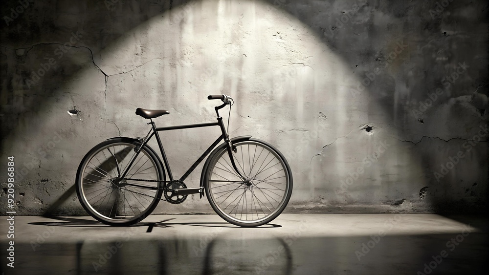 Silhouetted Serenity: A Bicycle's Shadow Dance on Textured Concrete AI Generated Silhouetted Serenity: A Bicycle's Shadow Dance on Textured Concrete AI Generated