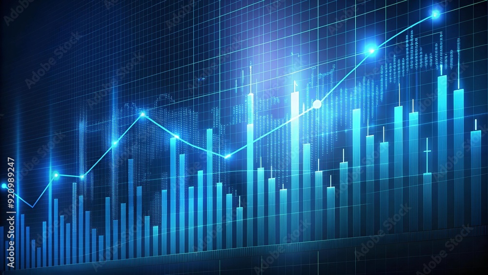 Soaring Blue Stock Market Graph: A Visual Representation of Financial Growth Generative AI Soaring Blue Stock Market Graph: A Visual Representation of Financial Growth Generative AI