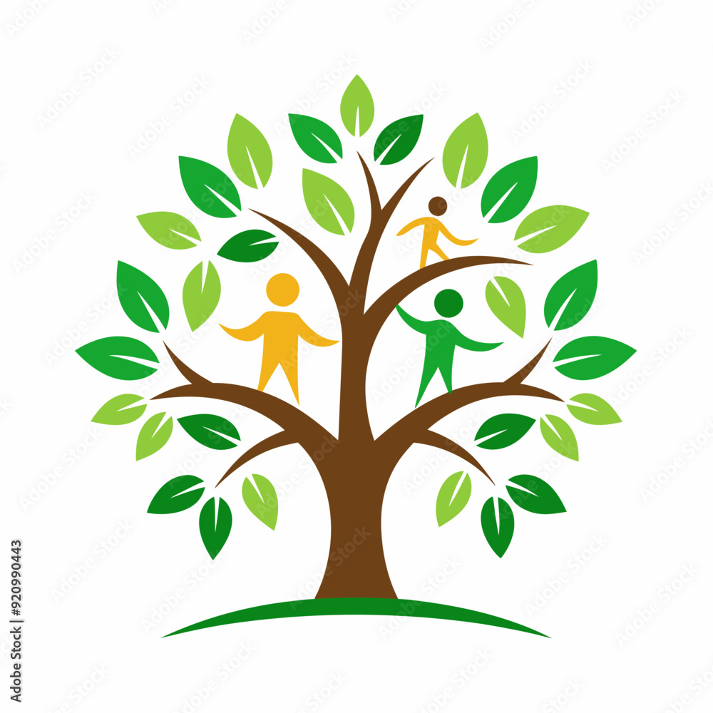 Ecology Family Tree Logo Vector Illustration | Cartoon, Clipart, and Line Art Design Ecology Family Tree Logo Vector Illustration | Cartoon, Clipart, and Line Art Design