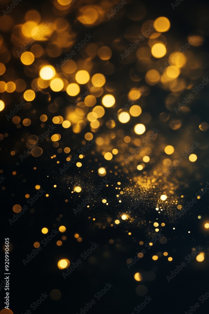 Blurred golden bokeh on black background Blurred golden bokeh on black background