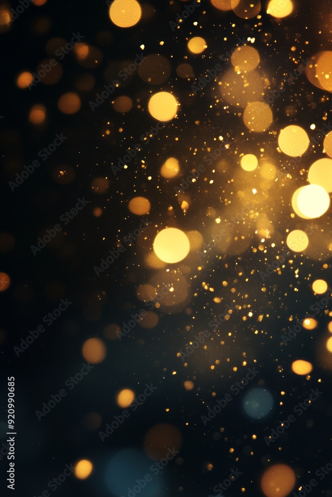 Blurred golden bokeh on black background Blurred golden bokeh on black background