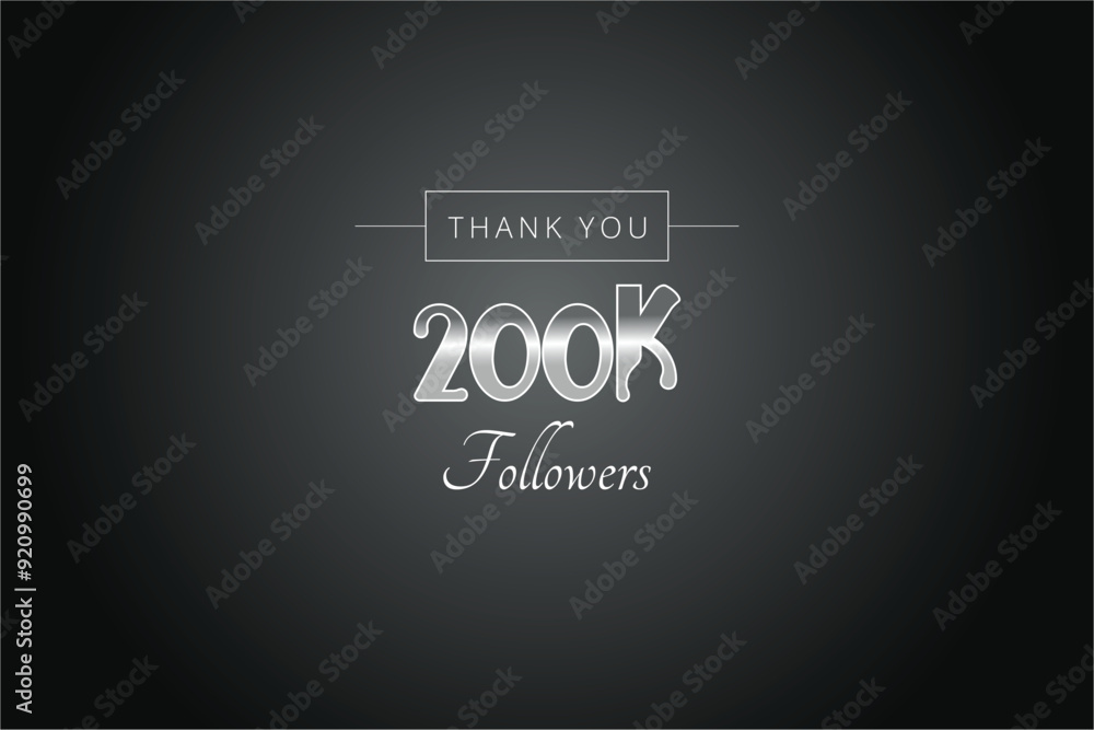 Obraz premium 200000 OR 200k followers celebration. Thank you 200000 followers congratulation template banner. banner for social 200k friends and followers. celebrate subscribers and followers. 
