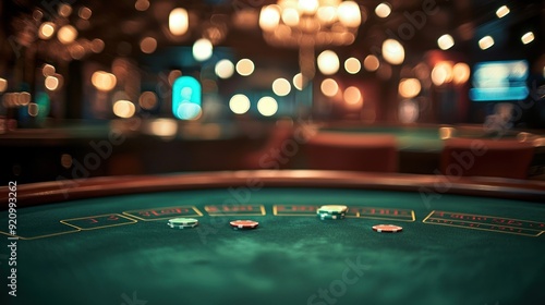 Background poker table in casino