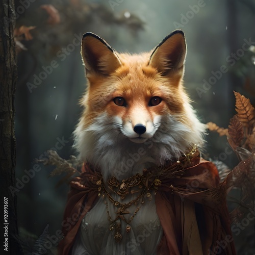 Wallpaper Mural Ethereal fox in a moody forest  Torontodigital.ca