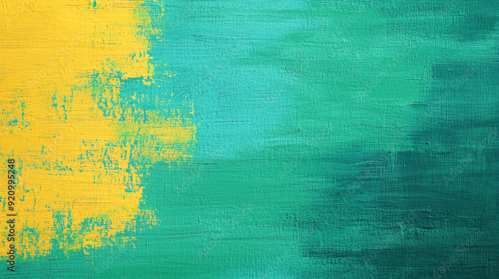 Abstract artistic background with vibrant yellow and teal brush strokes on canvas, creating a textured and dynamic visual effect. Abstract artistic background with vibrant yellow and teal brush strokes on canvas, creating a textured and dynamic visual effect.
