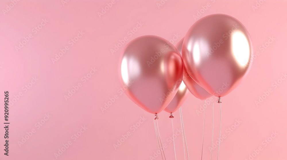 Elegant Pink Balloons Floating in Pastel Elegant Pink Balloons Floating in Pastel