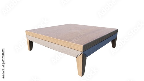 Illustration of a table made of wood for home interiors and to beautify the room on a white background