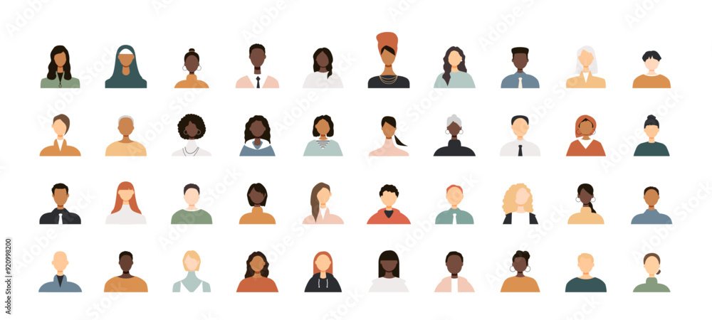 Icons of different people. Modern design. Icons of different people. Modern design.