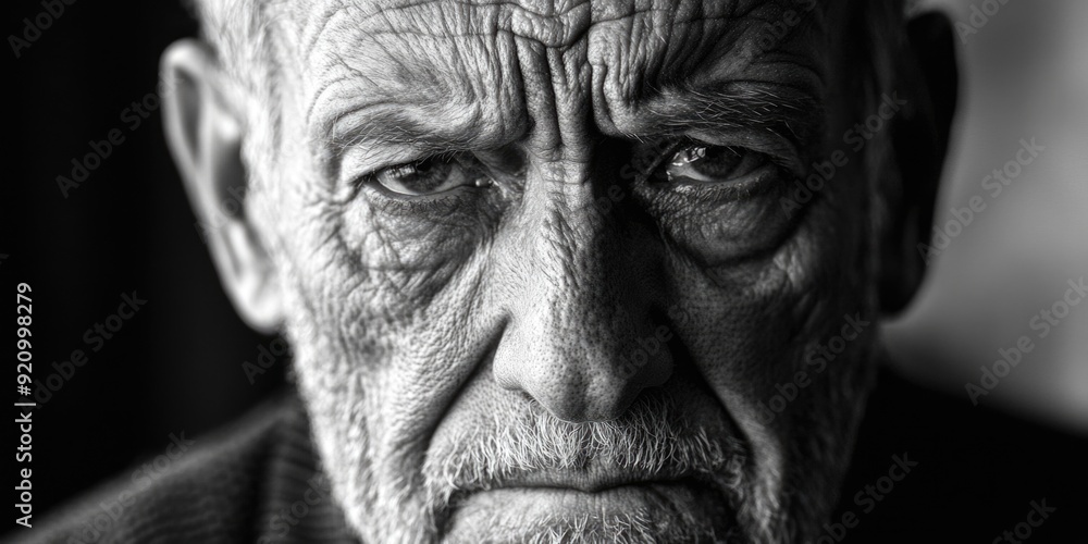 Elderly Man's Serious Expression Elderly Man's Serious Expression