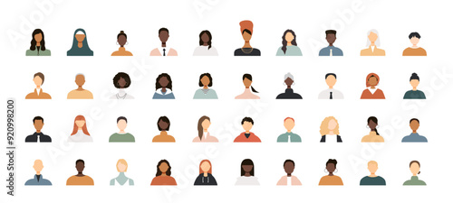 Icons of different people. Modern design.	