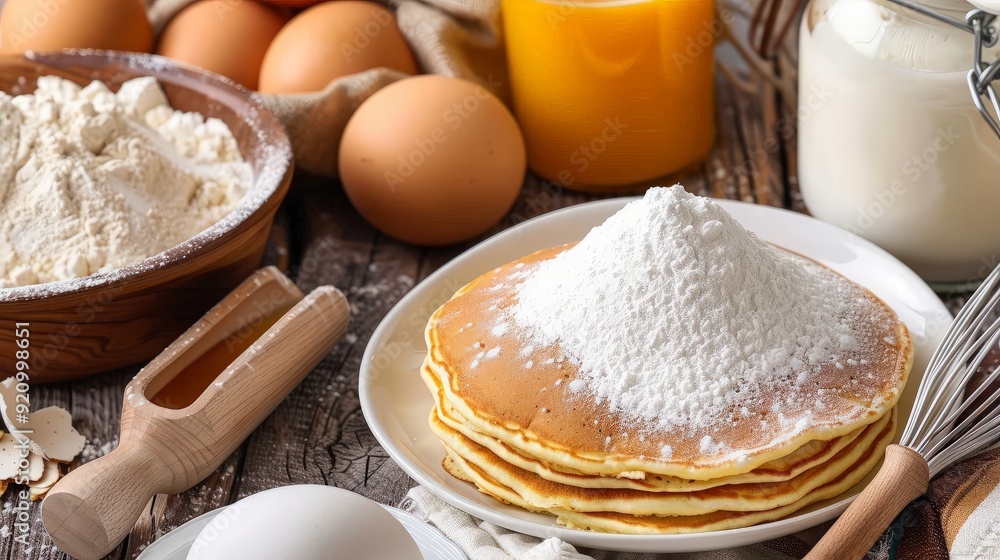 Delicious Pancakes with Powdered Sugar Delicious Pancakes with Powdered Sugar