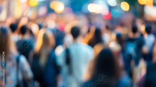 Wallpaper Mural Blurred Crowd in Urban Setting Torontodigital.ca