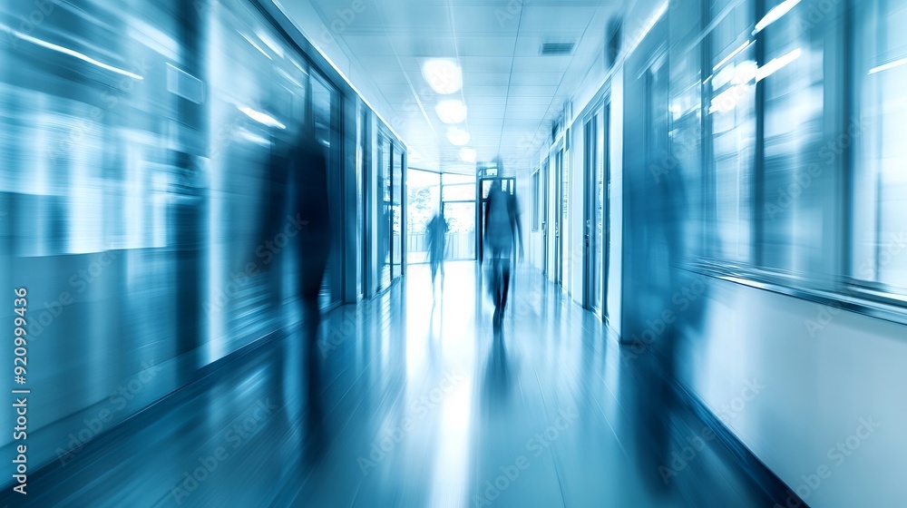 Abstract Blue Hallway with Movement Abstract Blue Hallway with Movement
