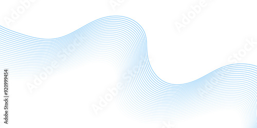 Abstract blue line wave background. Technology abstract lines on white background. Undulate Grey Wave Swirl, frequency sound wave, twisted curve lines with blend effect.	
