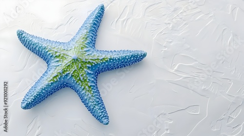 Vibrant Emerald Starfish on Textured Seafloor Backdrop
