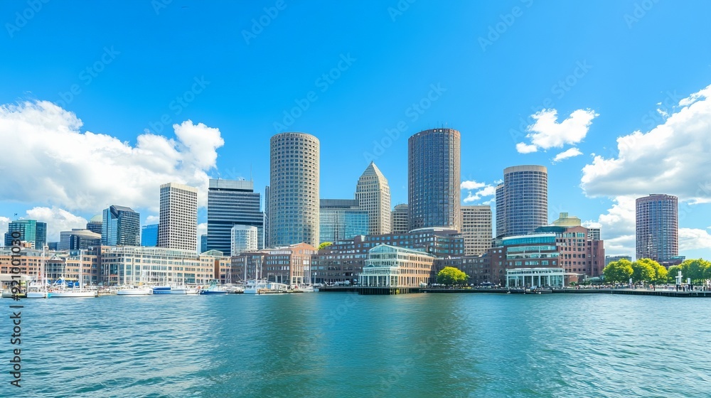 Vibrant City Skyline by the Water Vibrant City Skyline by the Water