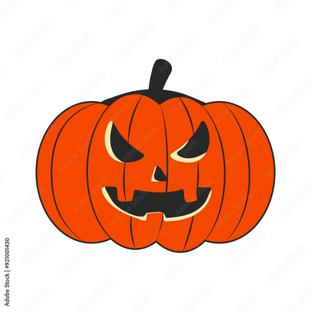 Fototapeta premium Retro Halloween pumpkin. Isolated on white vector