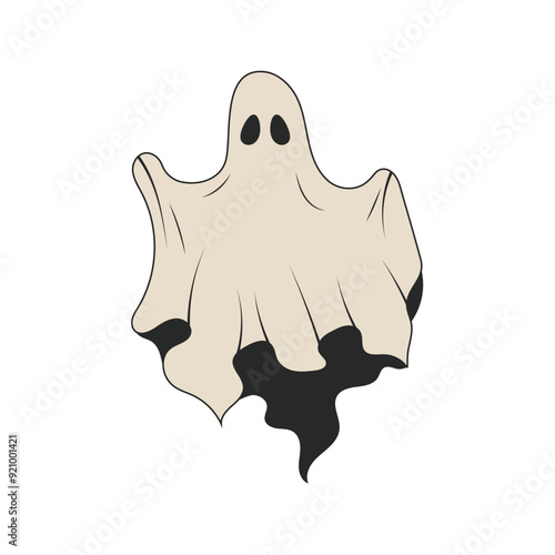 Retro Halloween Ghost. Isolated on white vector