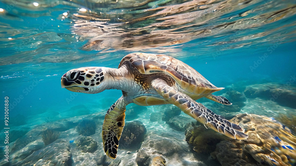 Obraz premium green sea turtle