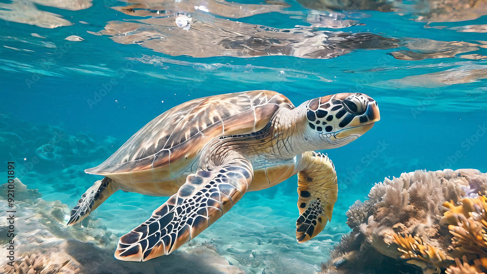 Obraz premium green sea turtle