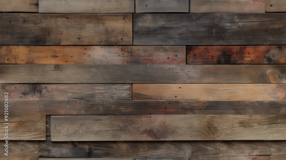 Naklejka premium Reclaimed Wood Wall