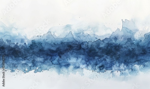 Watercolor abstract nightfall on white.