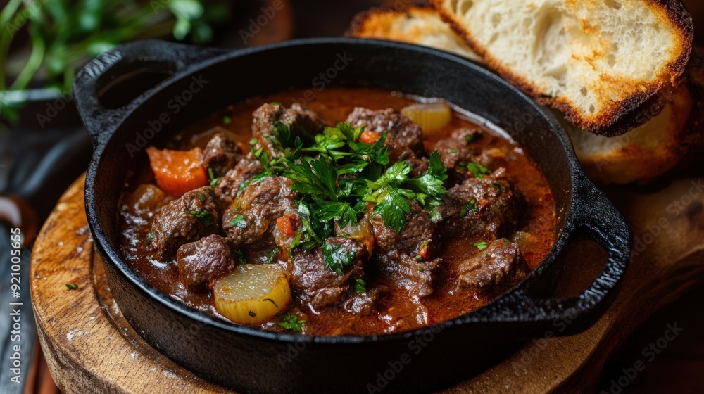 Beef Stew with Parsley and Crusty Bread Beef Stew with Parsley and Crusty Bread