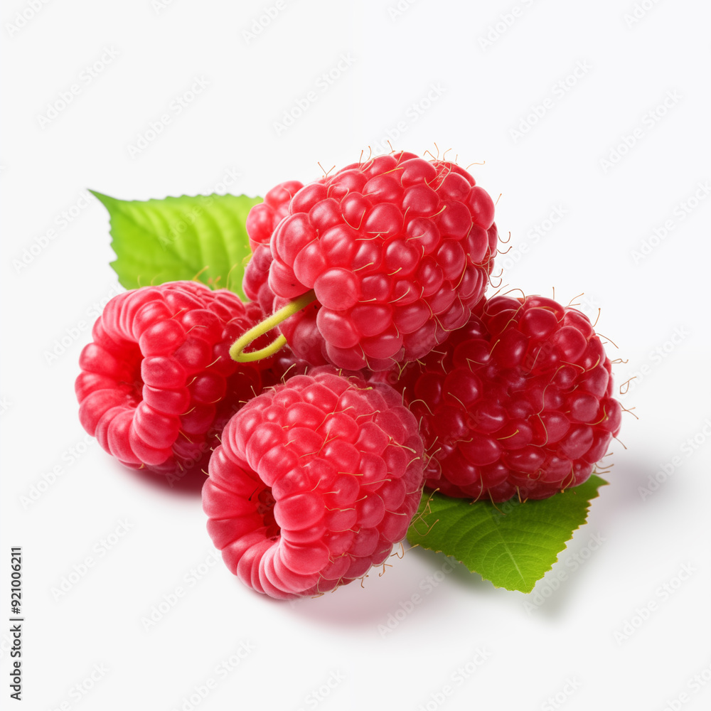 Fresh Raspberries Isolated on White Background Fresh Raspberries Isolated on White Background