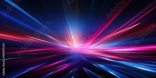 Abstract colorful light streaks radiating outwards.