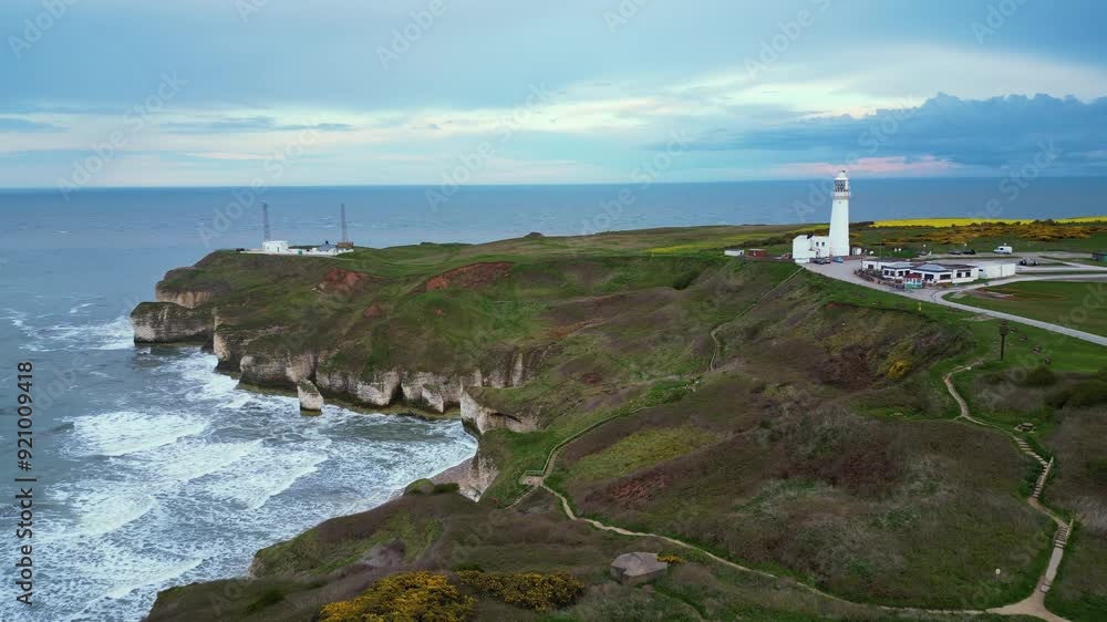 British coast with lighthouse, Flamborough British coast with lighthouse, Flamborough